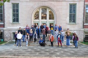 Faculty and students on Flannel Friday